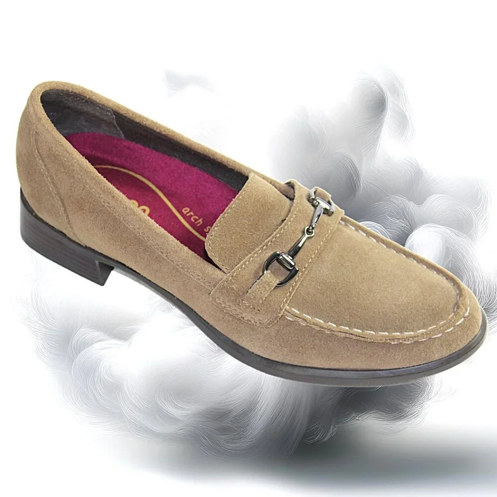 Munro Gryffin Toasted Sesame Leather Suede Horse Bit Slip-on Loafer, Size 8 (N)